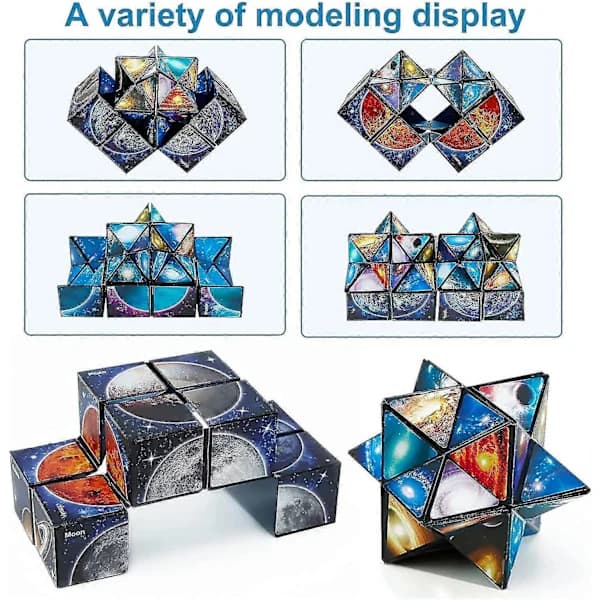 {PL}Star Cube Magic Cube 2 I 1 -setti, Yoshimoto Cube Infinity Magic 3D -palapelit, aivojen kehityspulmapeli lapsille ja aikuisille