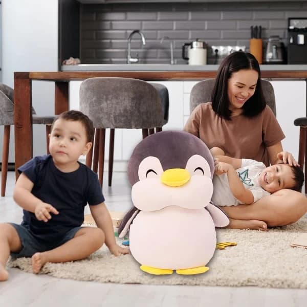 (Harmaa, 45 cm) Pehmo Pingviini Pehmolelut, Pehmeä Peng【PL】