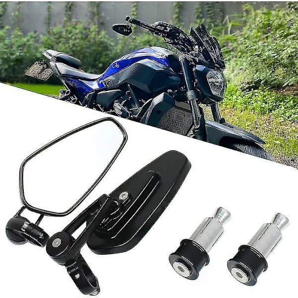 {PL}Motorcykelstyre Speglar Motorcykelspeglar för XJ6 MT01 MT03 MT07 MT09 (Svart)