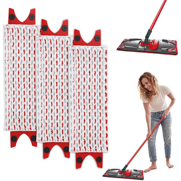 3-pack Vileda golvmopp ersättningsöverdrag mikrofiberset