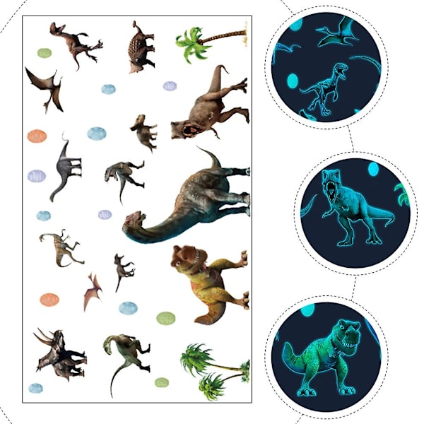 1 Sett Selvlysende Dinosaur Veggdekor Barnas Soverom Dinosaur Veggklistremerker