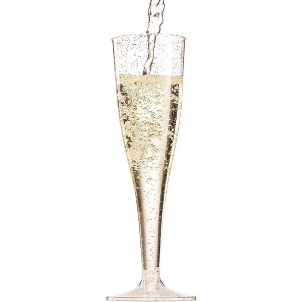 Champagne Flutes Glas Plast Champagneglas Disponibel Klar