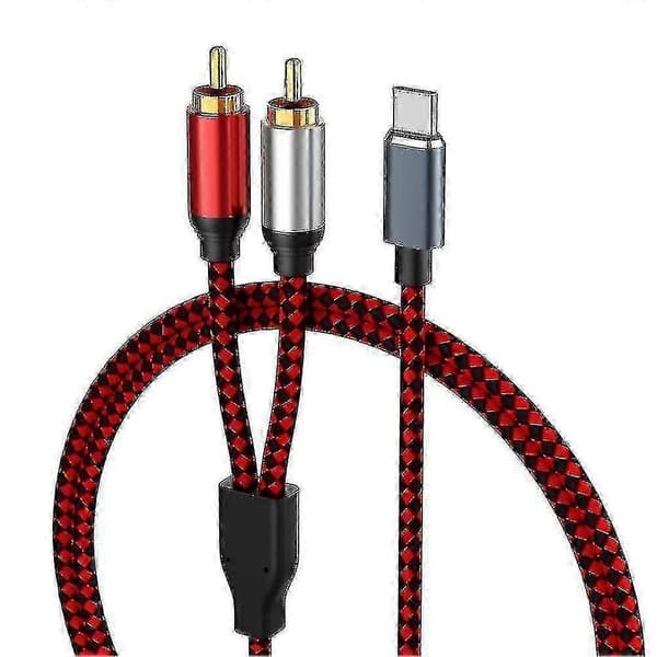Usb Typ C - 2 Rca Äänikaapeli Typ-c Rca Kaapeli,(1m/3ft)-