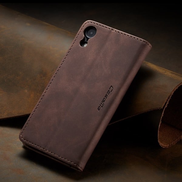 iPhone XR - CASEME Retro Plånboksfodral - Mörkbrun