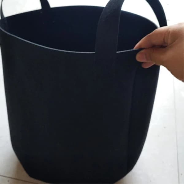 {PL}5-pak Växtsäckar - Sorte Åndbare Stofposer, Luftningsstofposer 30*30*35CM
