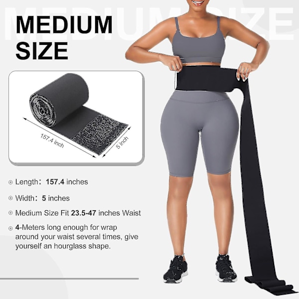 Midjetränare för Kvinnor Midjeformare Wraps för Mage med Loop Snatch Bandage Wrap Plus Size Magbandage-