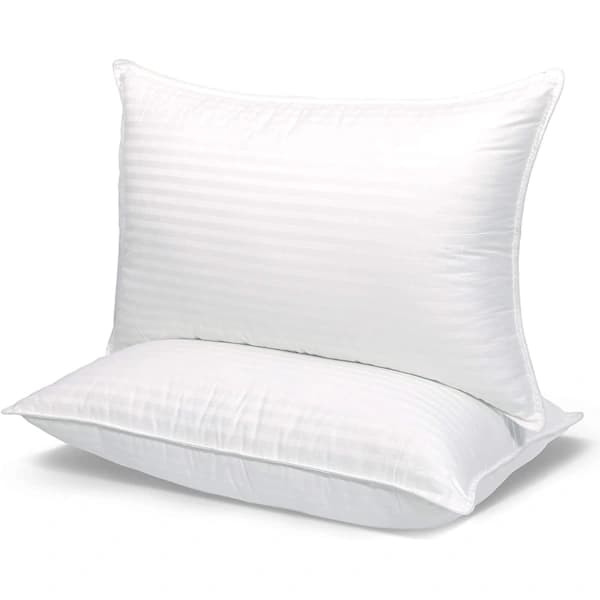 [PL] 2-pack randiga kuddar, hotellkvalitet satinkudde med hålfiber