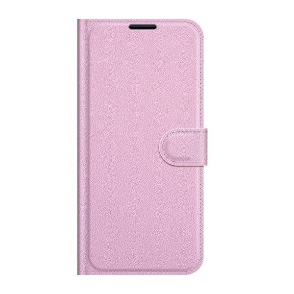 Samsung Galaxy A04s / A13 5G Kotelo Litsi Nahka Vaaleanpunainen