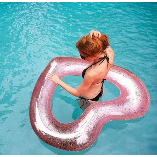 2 stk. simring flydende simring oppustelig bøje pink simring poolbøje til voksne og børn sommerbøje vandlegetøj poolparty (tilfældig farve)