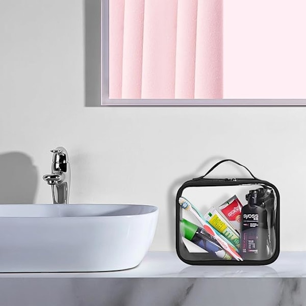 Transparent Toilettaske, Flyrejse Toilettaske til Transport af Væsker, Toilettaske, Kosmetiktaske til Kvinder og Mænd