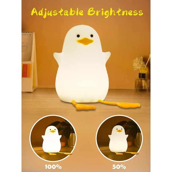 Duck Night Light, mjuk silikon Nattlampa för barn för barn , USB Led Touch-lampa, inredning i sovrum i barn som julklappar för pojkar, flickor