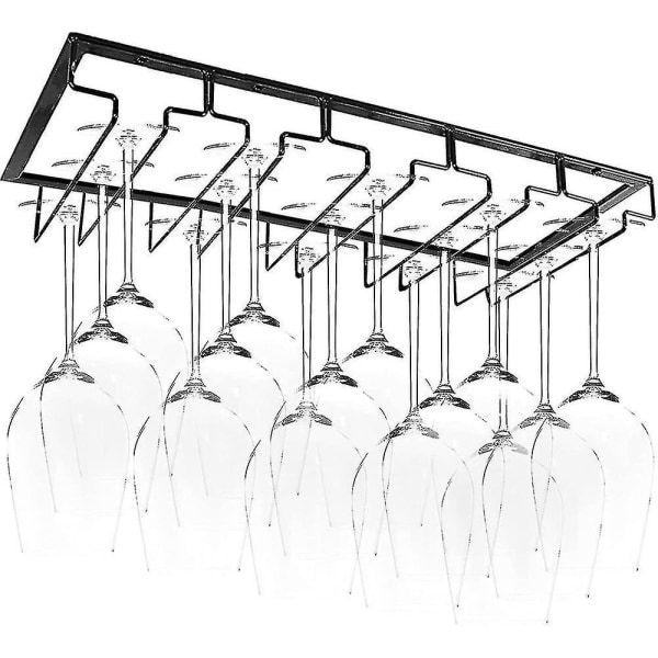 Hängande glashållare Bägarehållare Vinglashållare med 5 skenor med använd i bar, vinskåp, kök