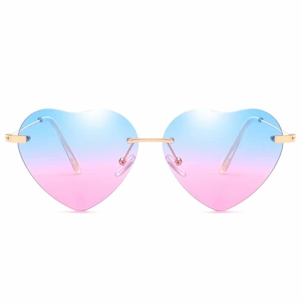 {PL}Hjerteformede solbriller til kvinder blå og pink