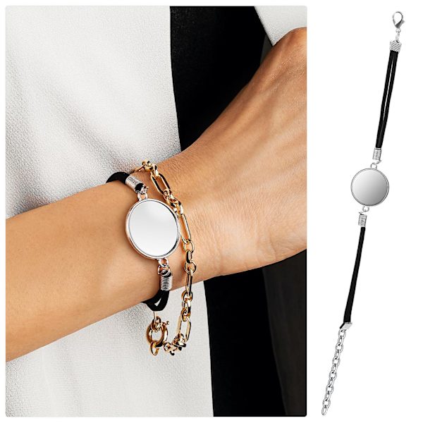 10 st Armband Bezelinställningar för Smyckestillverkning Konstläder Armband med Glascabochoner