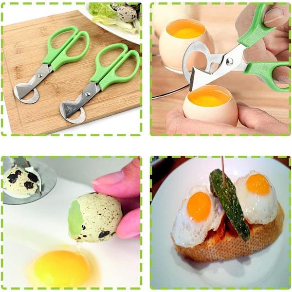 2 stk. vaktelsakser, eggesakser i rustfritt stål, vaktel egg[PL]