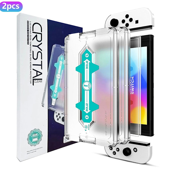 Nintendo Switch 2-PACK Skärmskydd Full Täckning Härdat Glas