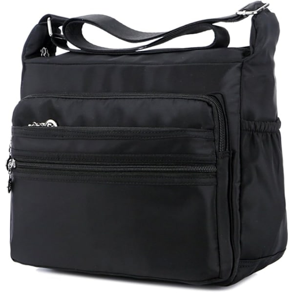 Nylon Oxford Messenger Taske (sort), dame casual canvas