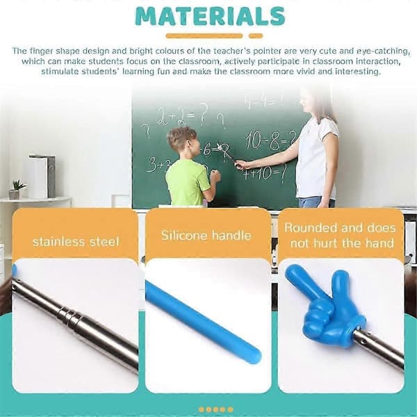 4 Pcs Teacher Pointer Telescopic Hand Pointer Extendable Pointer Finger Reading Aid for Preschool