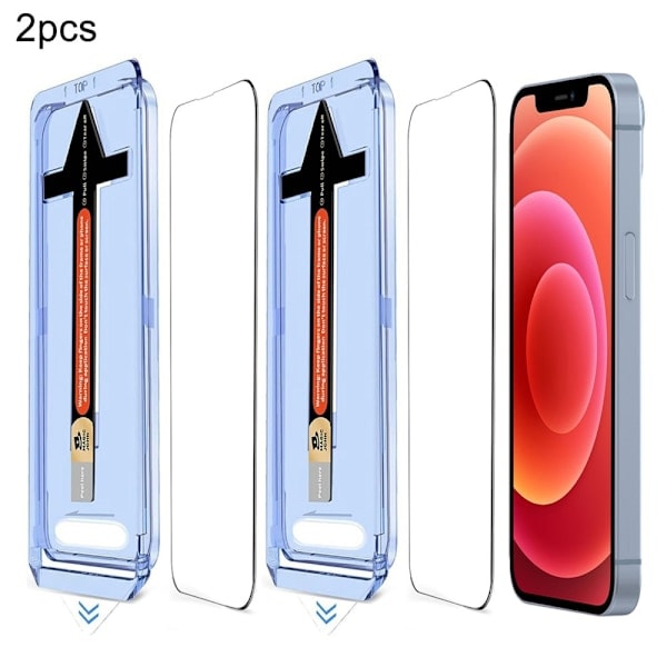 iPhone 12/12 Pro 2-PAK Skærmbeskytter Fuld Dækning Hærdet Glas