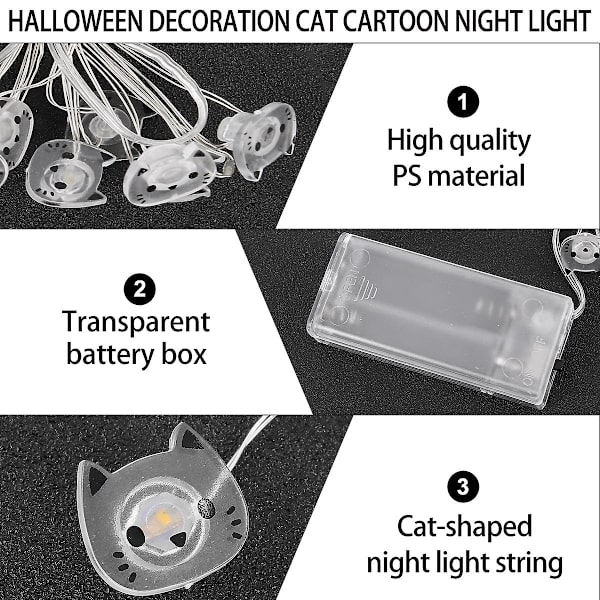1 st LED-ljusslinga i kattform för fest hemma (20 lampor