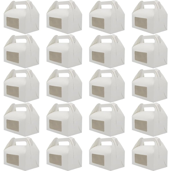 20st vit kakask, individuella muffinslådor med fönster, bakverkslådor Papperspresentförpackningar för muffins, kakor, muffins, bakverk, efterrätter
