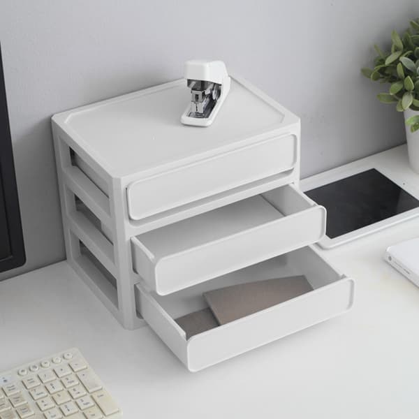 Multilayer Storage Box, Stackable, Dustproof Desktop Storage Box, Organizer for Student Dorms, Home, Cosmetics, 2 Layers, White