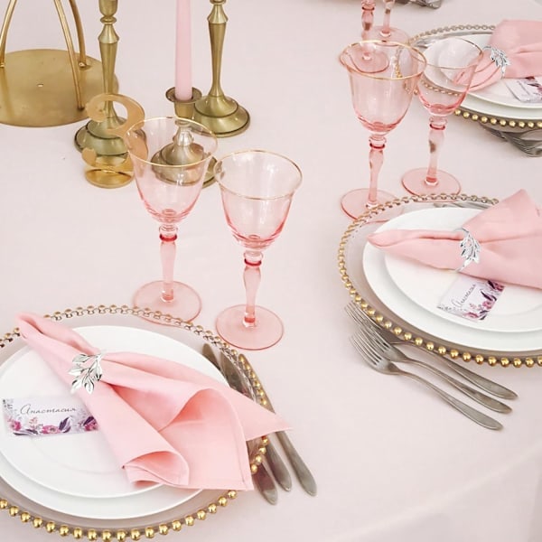 16 stk Sølv Servietringer, Metall Servietspenner, Blad Servietringer, Elegante Servietringer, Servietringer for Familiemiddag, Hjeminnredning