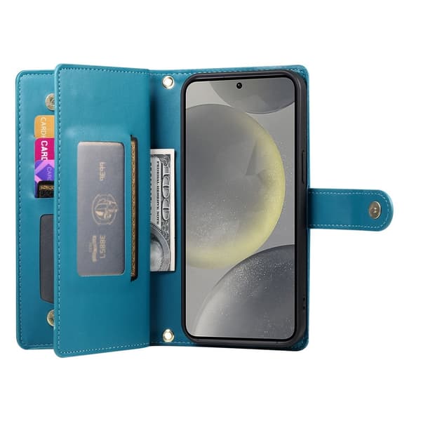Samsung Galaxy S25 Etui Multifunktionelt Læder Blå