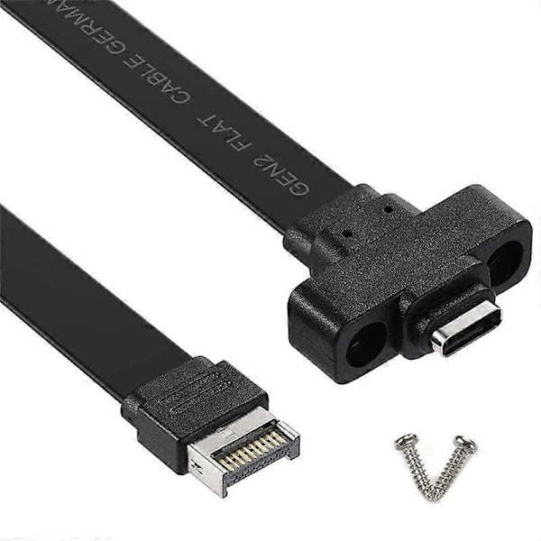 50 cm USB 3.1 Frontpanel Typ E till Typ C Förlängningskabel, Gen 2 (10 Gbit/s) Intern Adapterkabel