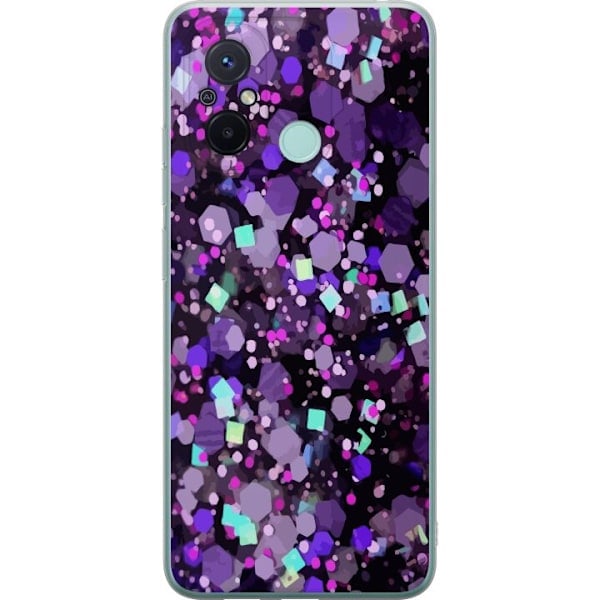 Xiaomi Redmi 12C Läpinäkyvä Kuori Lila Glitter
