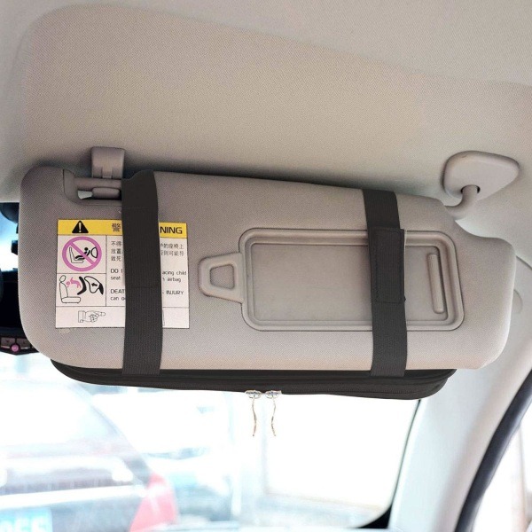 Auto solskærm lomme og interiørtilbehør bil lastbil solskærm opbevaringspose holder med multi-lomme net lynlås
