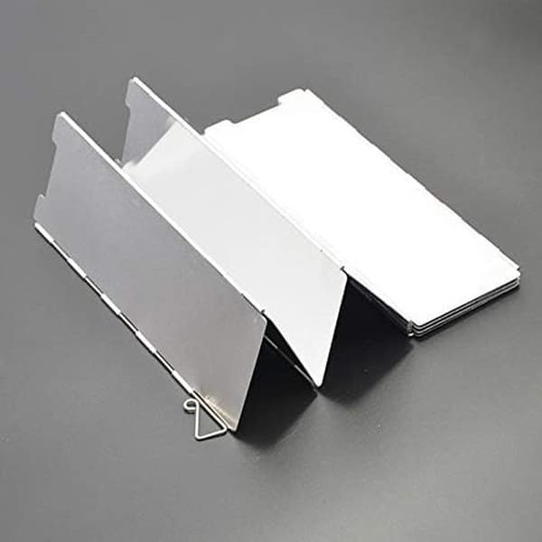 Campingkök Vindskydd, Vikbart Skärm i Aluminiumlegering med Bärväska, 10 Paneler, för Camping, Vandring och Backpacking, Silver