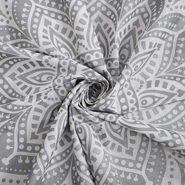 Metallisk silver Mandala väggbonader i gobeläng grå, Hippie gobelänger Boho Dekor, Yoga meditationsmatta mattor