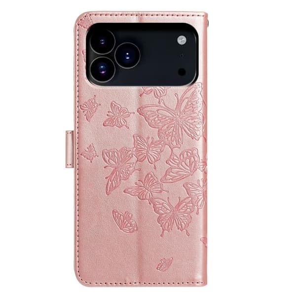 iPhone 17 Pro Case With Butterfly Print Rose Gold