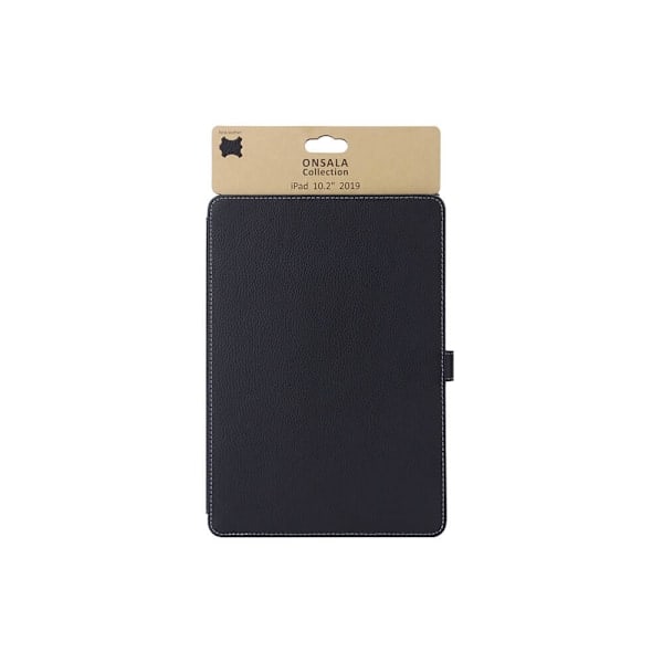 ONSALA iPad 10.2 2019/2020/2021 Etui Ægte Læder Sort