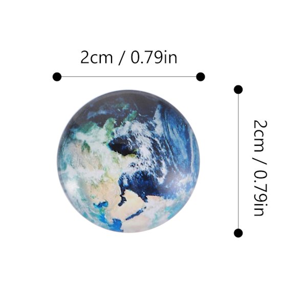 12 st Kylskåpsmagneter med Planettema, Glasmagneter, Dekaler