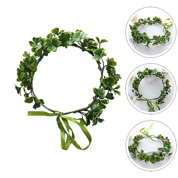 Saint Patricks Day Hodebånd Shamrock Krone Fe Hodeplagg Shamrock Garland Hodeplagg