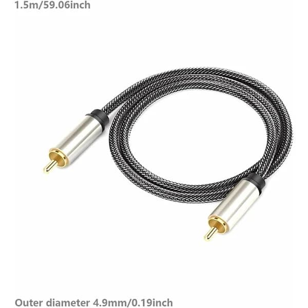 HiFi koaksial digital lydkabel RCA han til han 1,5m sort