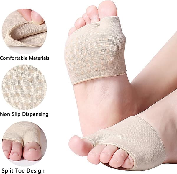 Forfotsputer, 2 par, Hallux Valgus Halvsokker, Støtdemping, L-kode