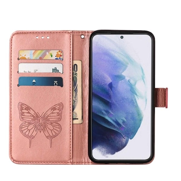 Samsung Galaxy S23 Plus Fodral Fjäril Roséguld