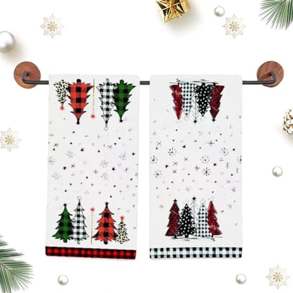 Julkökshanddukar Bomull 66 x 45 cm - Set om 2 - Vit
