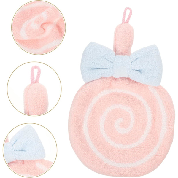 5 Stykker Slikkepind Håndklæder Orange Håndklæder Håndtørring Håndklæde Bedårende Køkkenhåndklæder Vaskeklud Dekorer Toddler Fleece Husholdning Pink