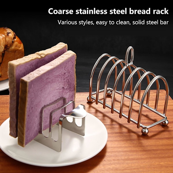 Toast Holder Matvarekvalitet Rustfritt Stål Toaststativ Med Flere Skivehull Brødstativ Gadget Kjøkkentilbehør