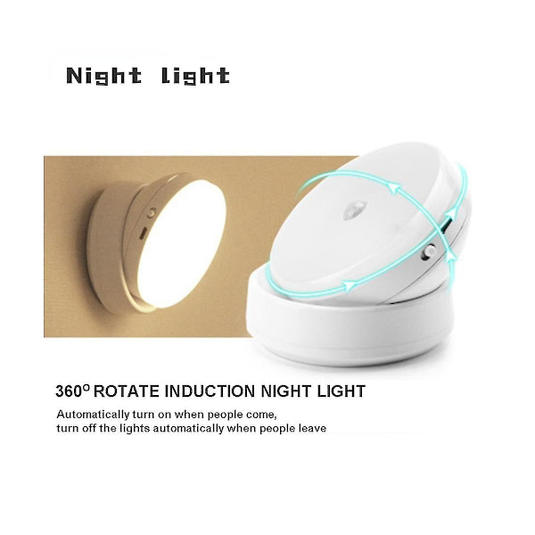 Rörelsedetektorlampa Trådlös lampa USB Laddningsbar lampa Trådlös nattvägg Laddning för korridor Sovrumsdekoration