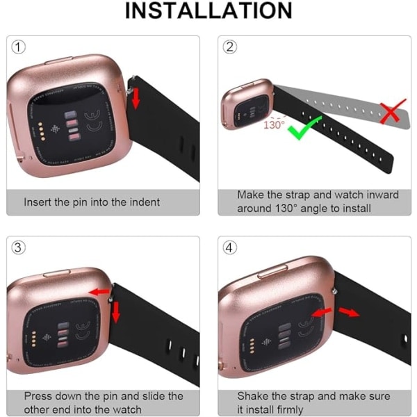 Kompatibel med Fitbit Versa-reim/Fitbit Versa 2-reim, mykt silikon sportsarmbånd for Fitbit Versa 2/Fitbit Versa Lite/Versa SE, 2-pakning