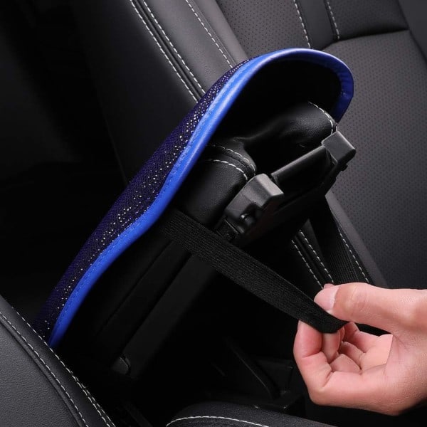 Bilarmstödsöverdrag för dammode, mjuk sammet och diamantdesign glitter strass auto mittkonsolskydd