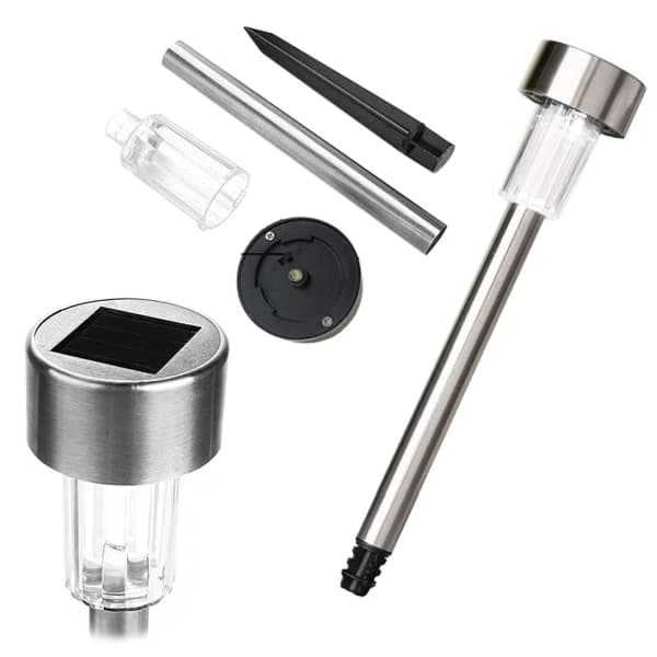 8x Solcellelamper for hage - LED Sølv