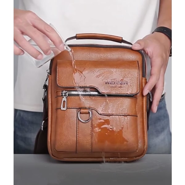 Herre Crossbody Tasker Rejsetaske Messenger Taske Læder Skuldertaske Sling Vintage Vandtæt Lille Taske Egnet til Fritid, Festivaler og Rejser.