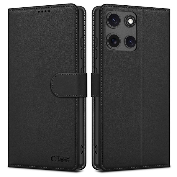 Tech-Protect Motorola Moto G15/G15 Power Etui Læder Mat Sort