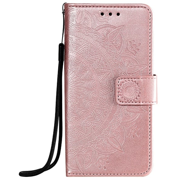 iPhone 12 Pro Max - Mandala Læder Etui - Rosaguld Rosaguld Rosaguld